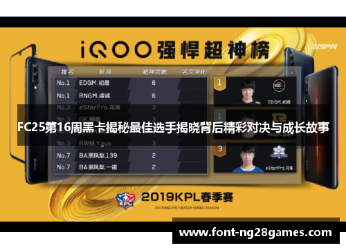 FC25第16周黑卡揭秘最佳选手揭晓背后精彩对决与成长故事