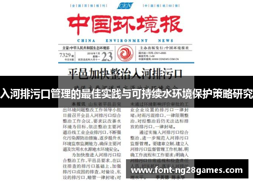 入河排污口管理的最佳实践与可持续水环境保护策略研究